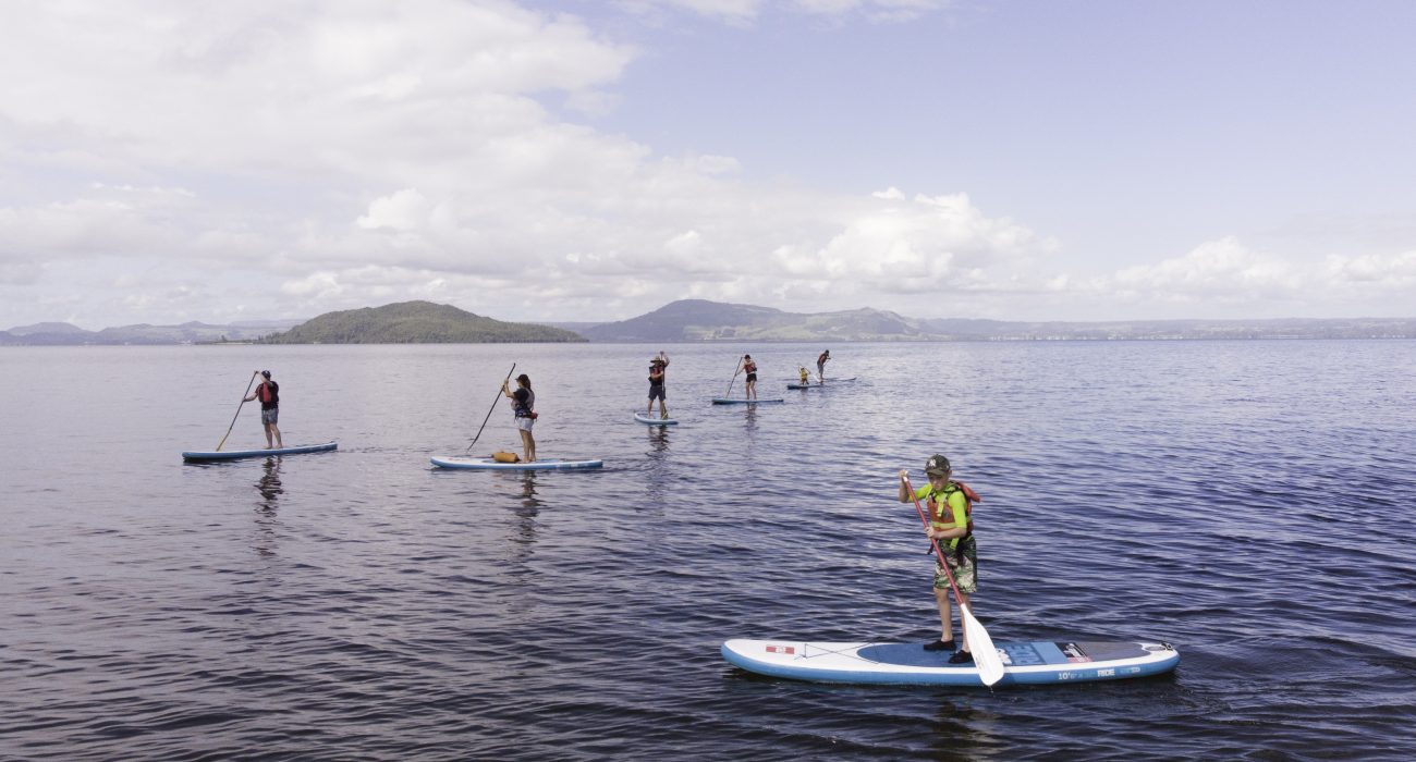 Stand Up Paddle Boarding in Rotorua with School
