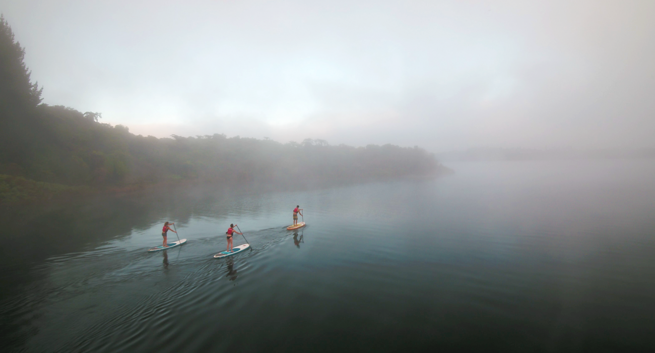 Misty Morning paddle boarding in Rotoiti
